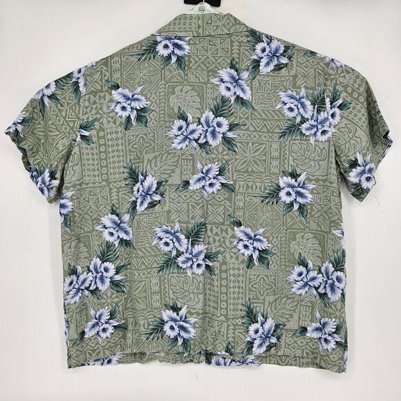 Vintage Hilo Hattie Shirt Mens Large Button Up Floral‎ Aloha Hawaii Short Sleeve - Picture 3 of 9